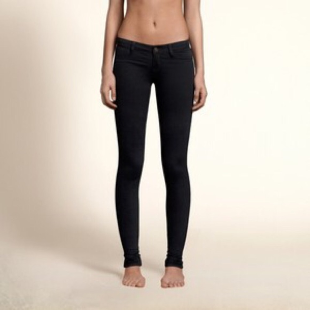 Black Faded Low-Rise Jean Legging